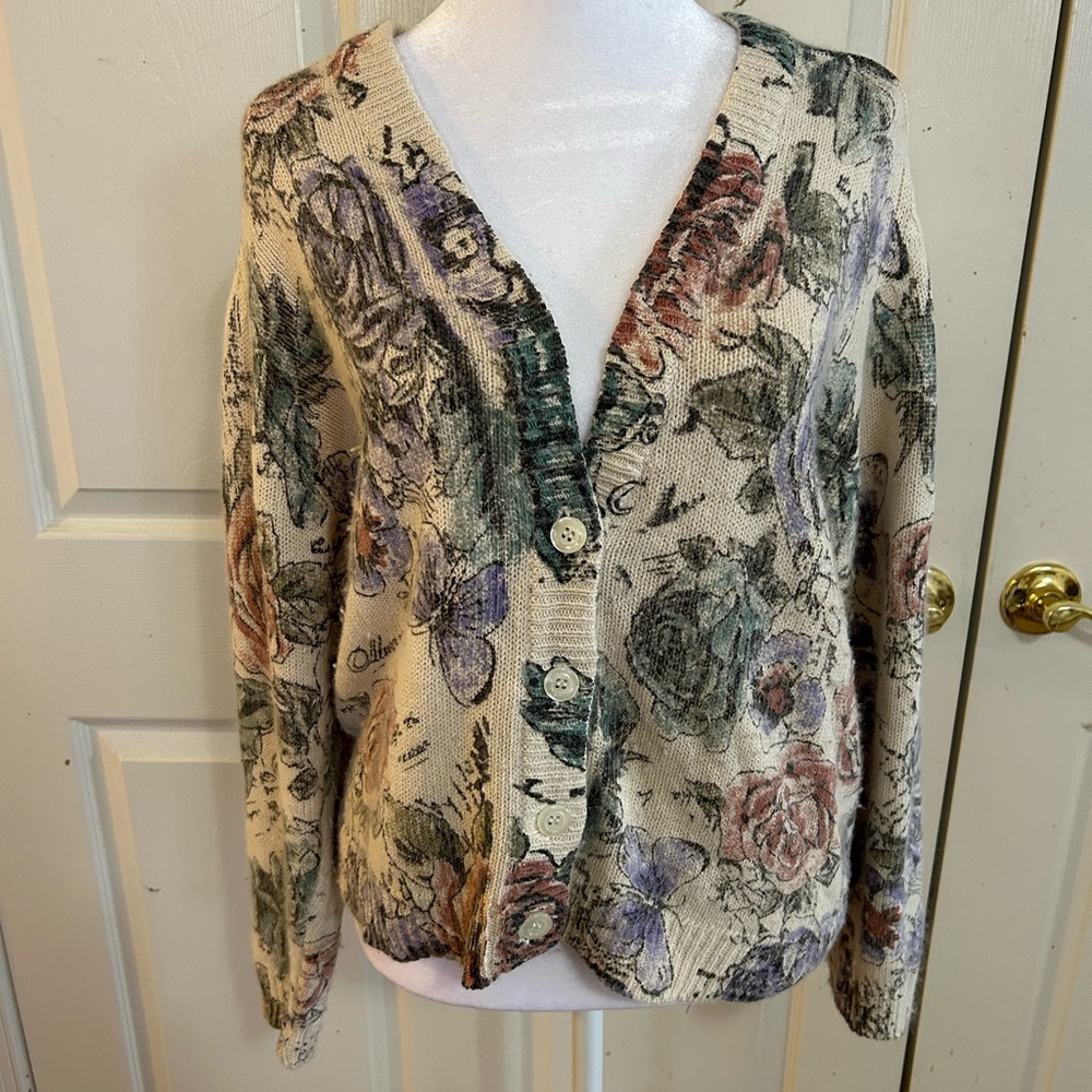 Vintage Private Party cardigan in soft silk blend, size Small